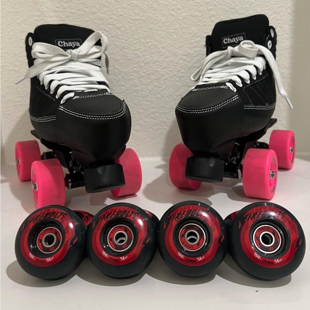 Chaya Karma Pro Black Roller Skates size 40/ M 7.5/ W 8.5 *like new worn once*